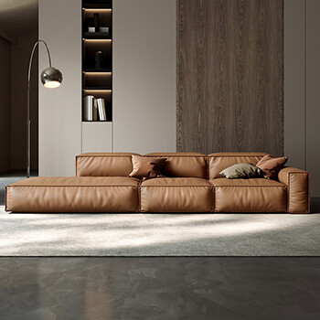 豆腐块创意组合沙发真皮意式极简客厅方块沙发头层牛皮	